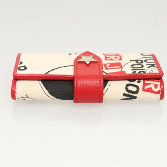 Christian Dior Hardcore Key Case Canvas White Red Auth - Picture 4 of 16